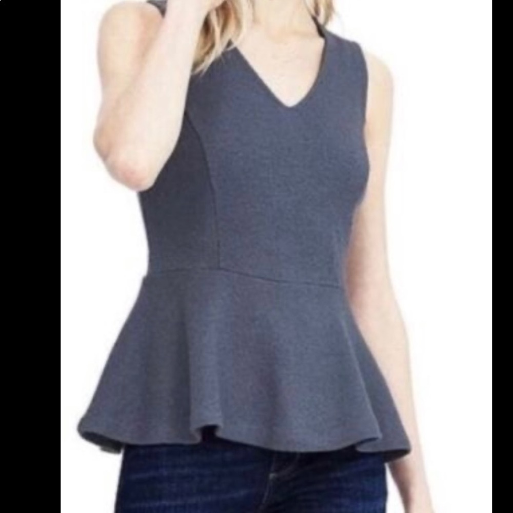 Banana Republic Gray Peplum Tank Top